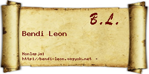 Bendi Leon névjegykártya